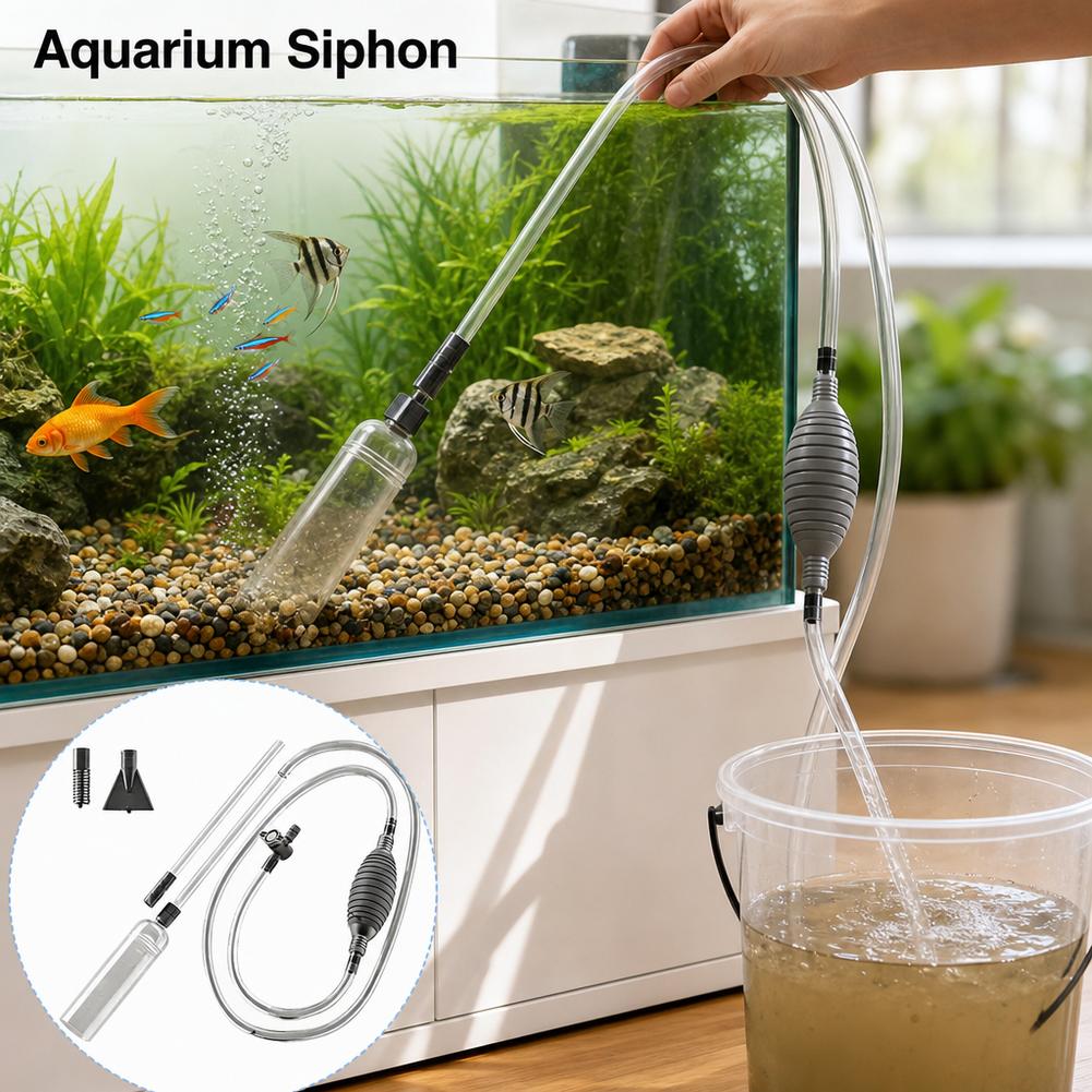 Aquarium Fish Maintenance - Manual Aquarium Siphon Fish Tank Water
