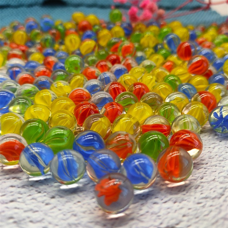 Aquarium Fish Game - 100/200PCS 14mm Colorful Glass Marbles Toy