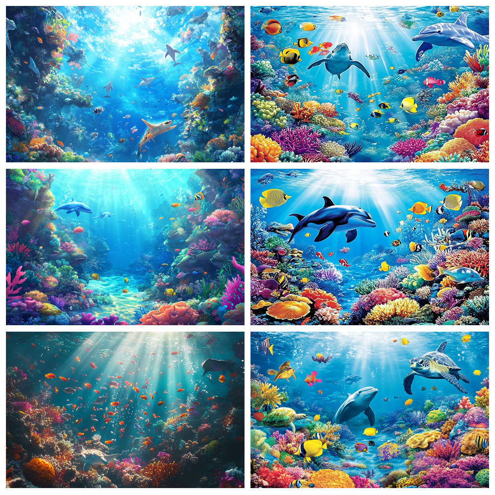 Underwater World Background  F - Aquarium Fish Dolphin recension och pris