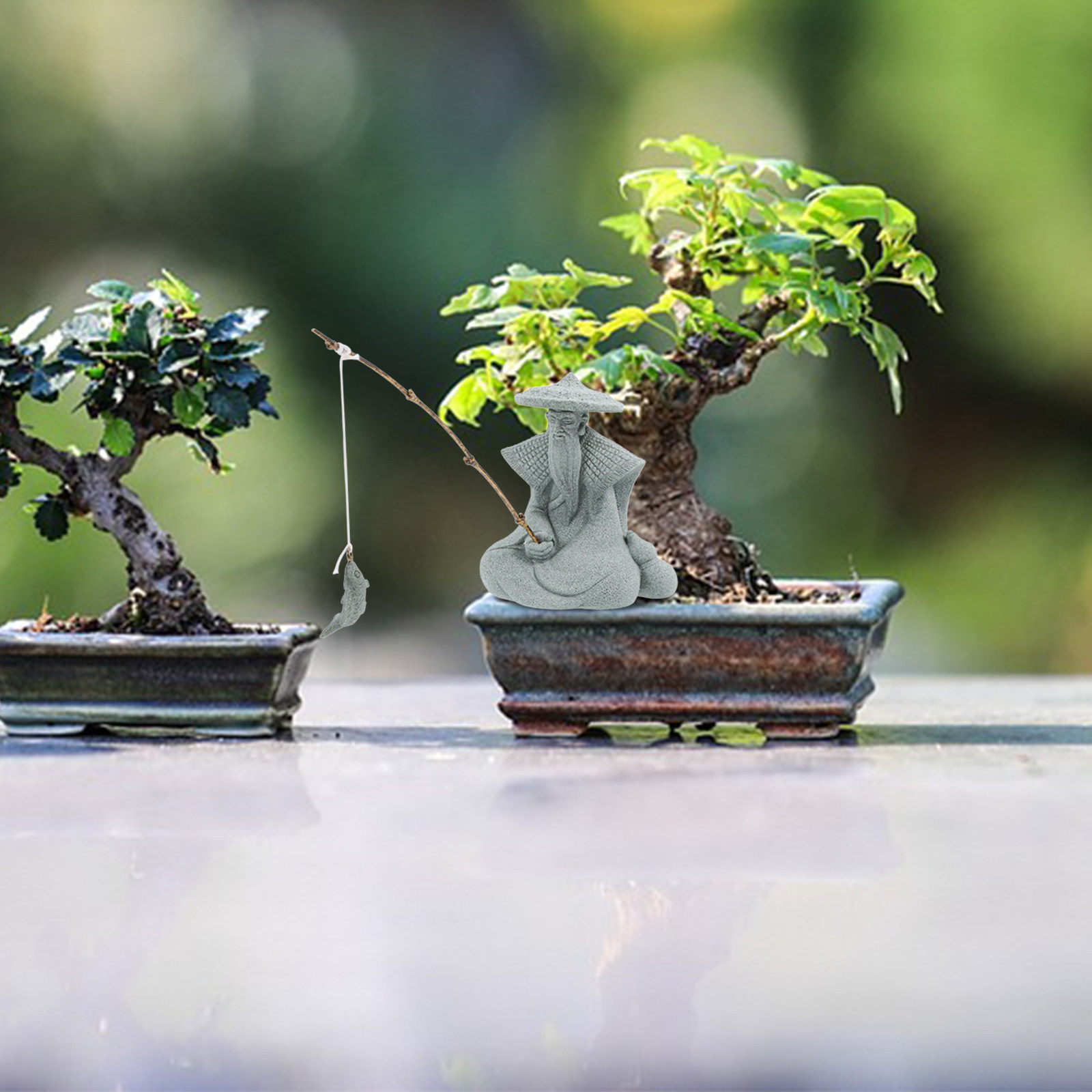 Small Resin Fisherman Statue A - Aquarium Fish Japanese recension och pris