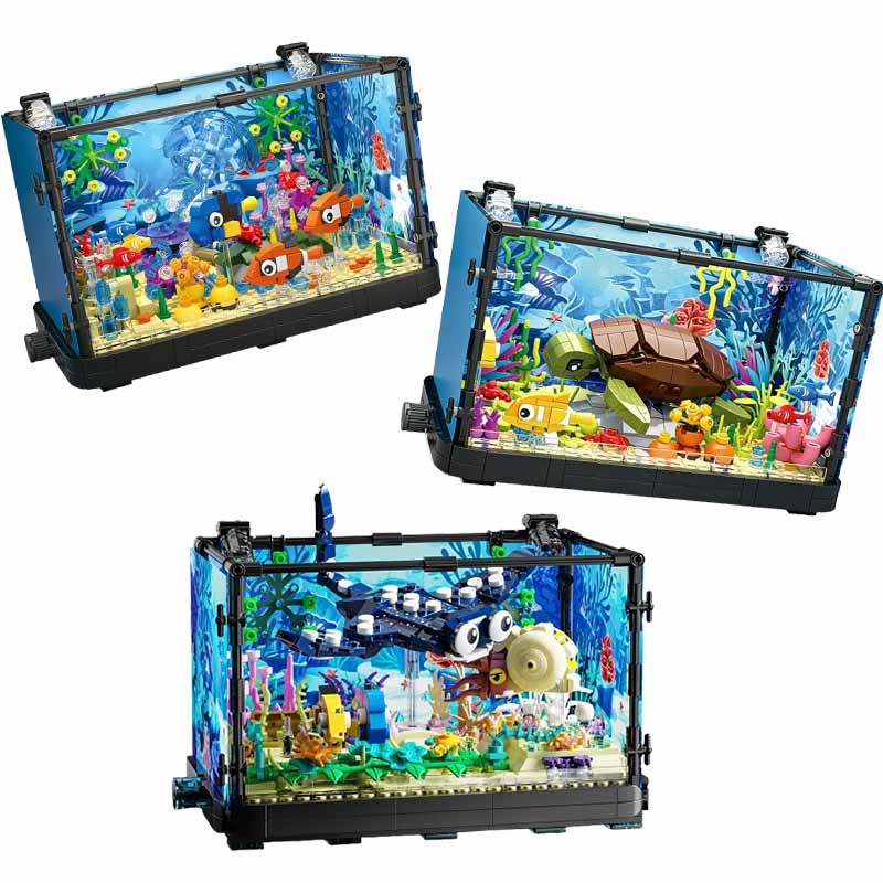 Fish Tank Building Block Set w - Aquarium Fish Game recension och pris