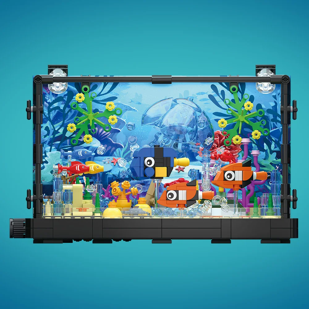 Fish Tank Building Block Set w - Aquarium Fish Game recension och pris