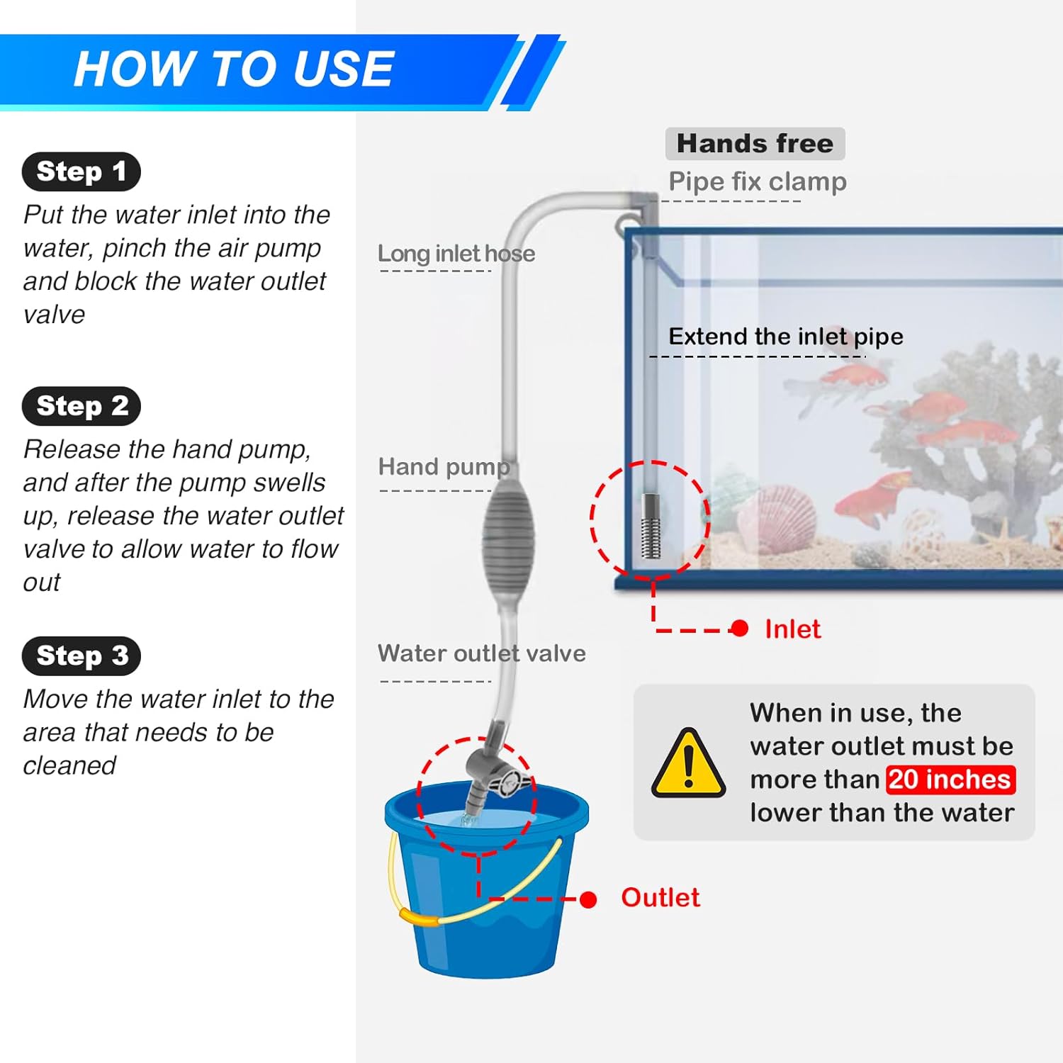 Large Fish Tank Aquarium Sipho - Gravel Vacuum Cleaner recension och pris