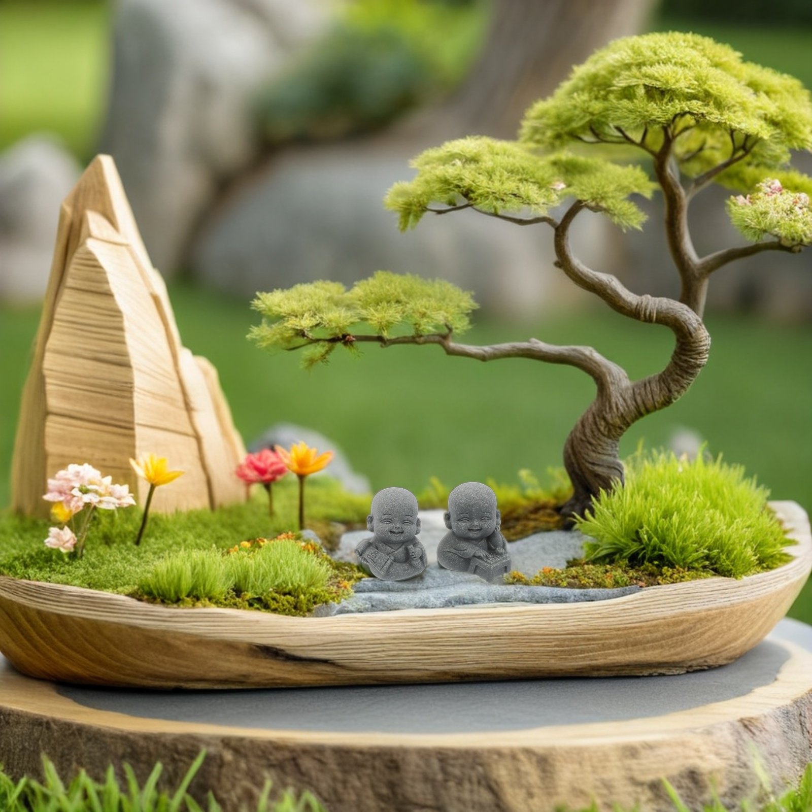 4Pcs Sandstone Zen Monk Statue - Aquarium Fish Japanese recension och pris