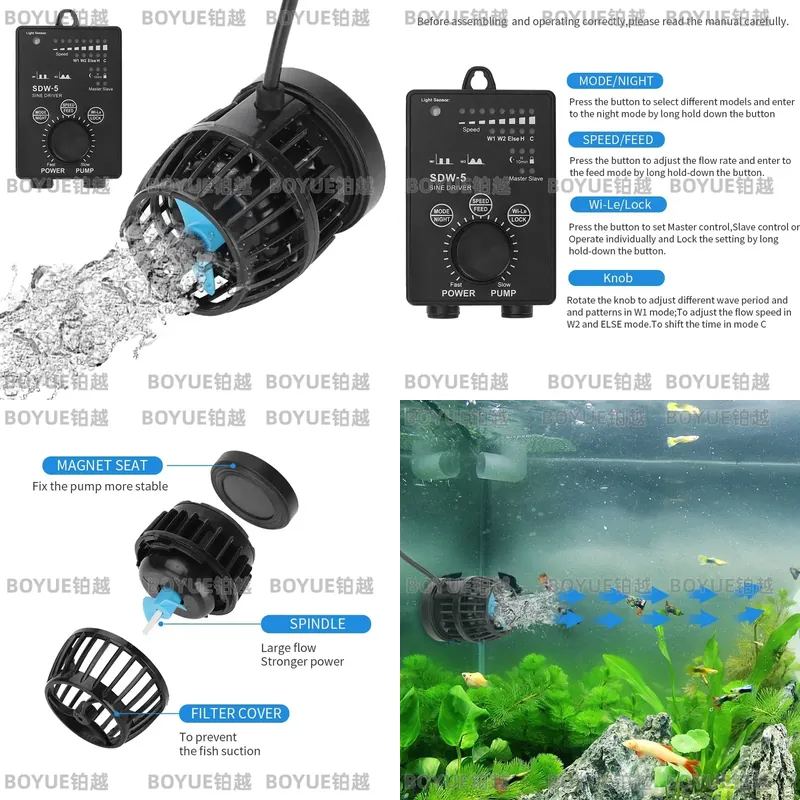 WiFi Aquarium Wave Maker Silen - Powerhead Circulation Pump recension och pris