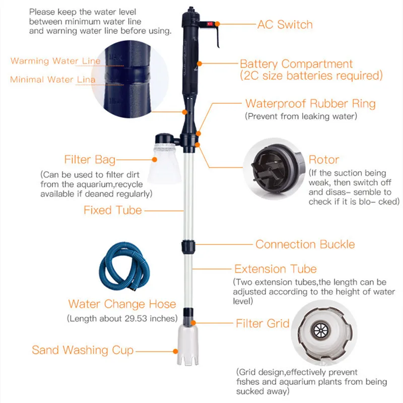 Electric Water Changer Vacuum  - Gravel Vacuum Cleaner recension och pris