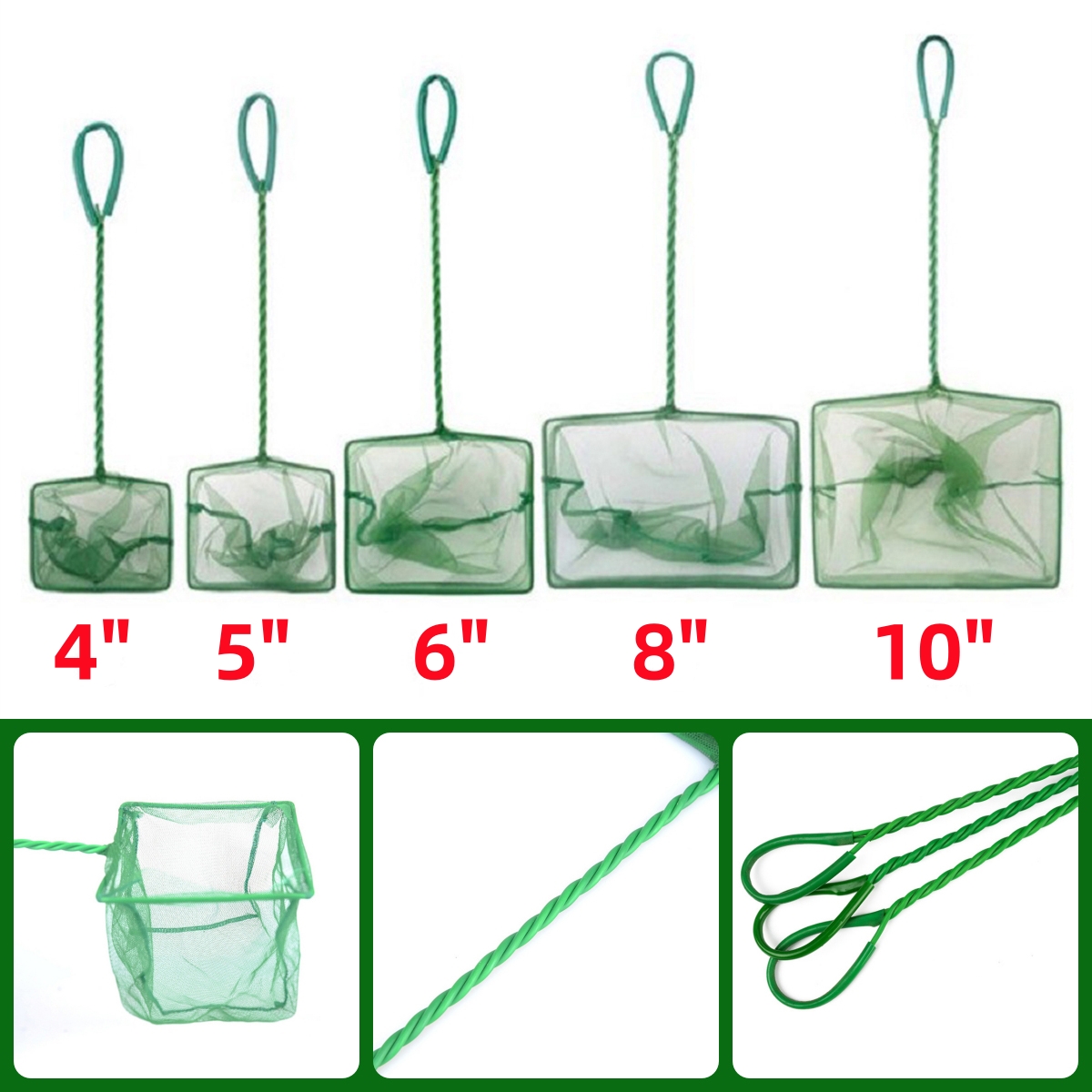 3~10 Inch Portable Nylon Green - Aquarium Fish Net recension och pris