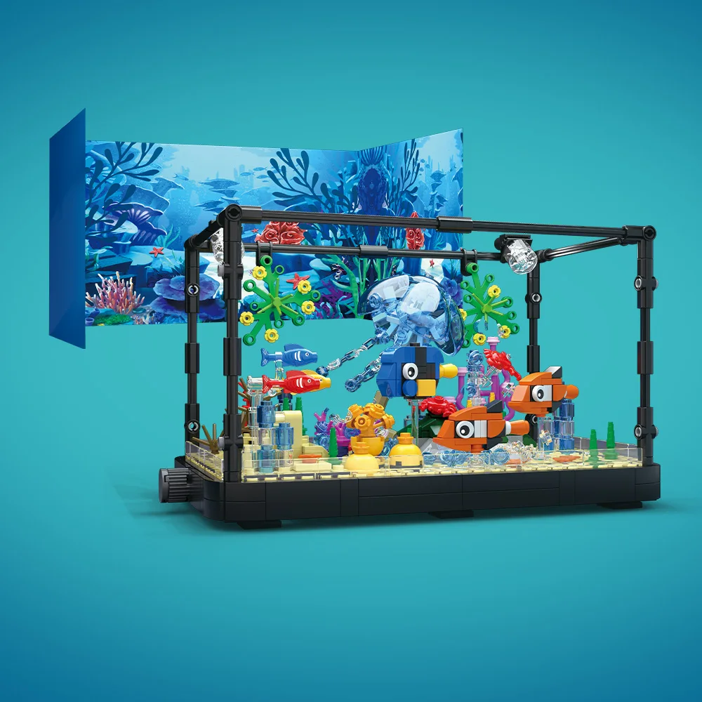 Fish Tank Building Block Set w - Aquarium Fish Game recension och pris
